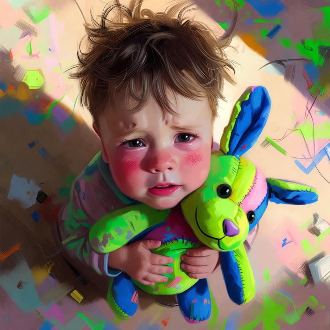 Overhead blurry shot of cramping bare feet on tile beside spilled multivitamins.