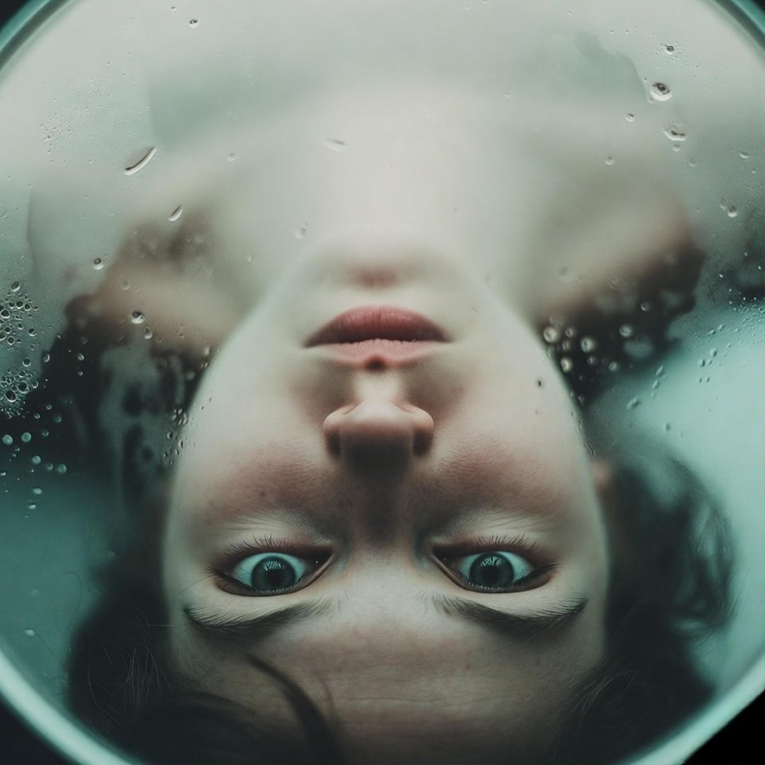 Are Crash Diets Ever Safe? Here’s the Truth Close-up from below: defeated gaze in foggy teal mirror, water droplets blurring vulnerability after weigh-in.