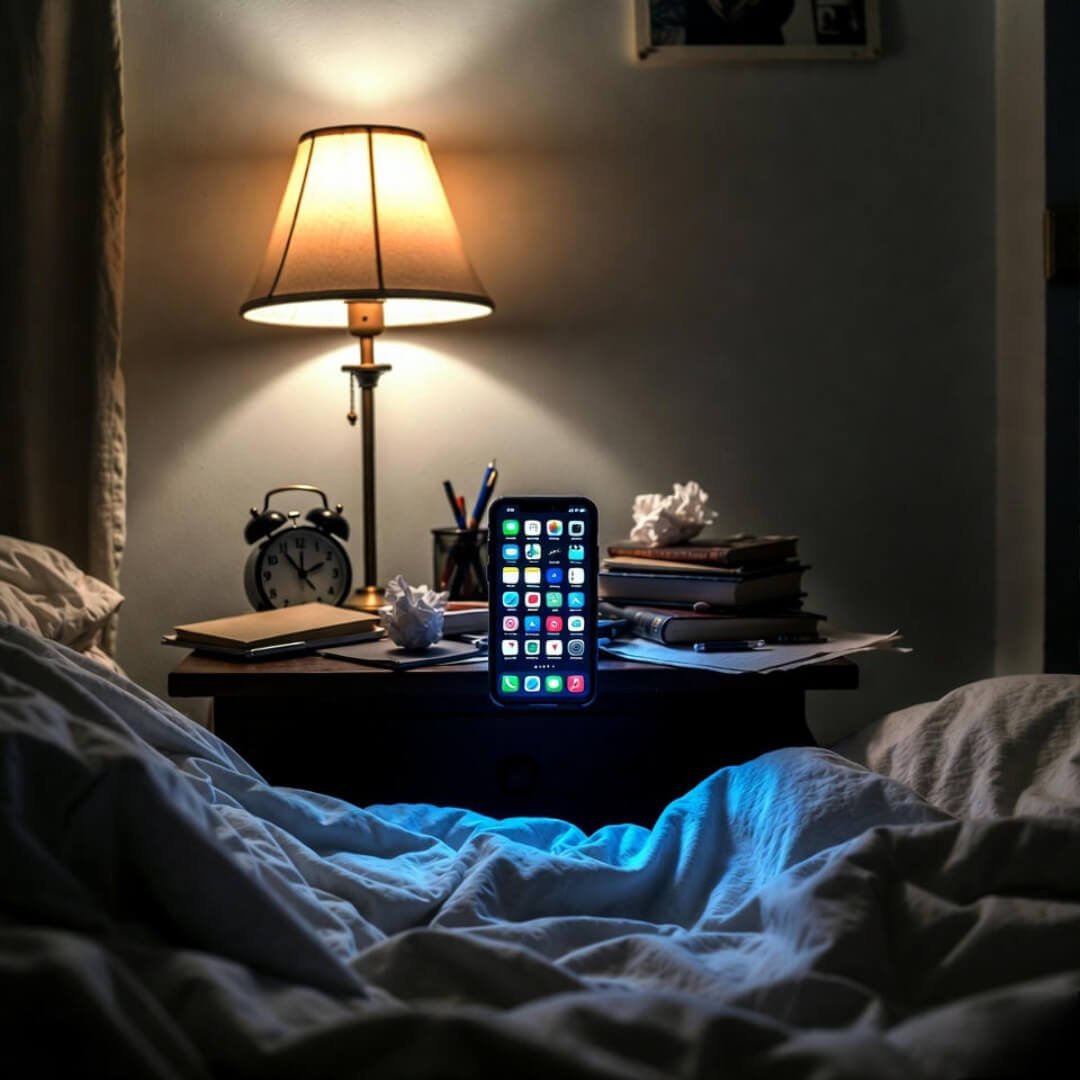Best Apps and Tools for Managing Depression Daily Cluttered Brooklyn bedside: glowing phone apps pierce dawn gloom like hopeful fireflies.