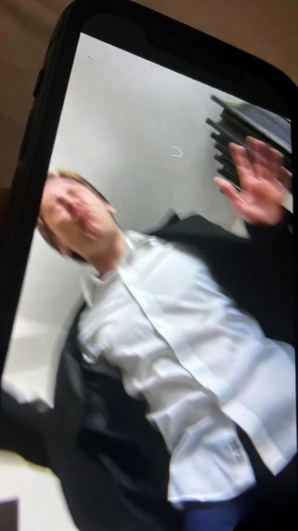 Mid-cough phone drop low-angle selfie Mid-cough phone drop low-angle selfie