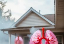 Air Pollution and Lung Health: What You Can Do Quirky lungs float above burger wrapper haze